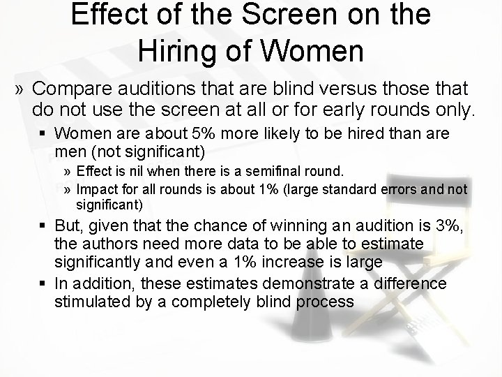 Effect of the Screen on the Hiring of Women » Compare auditions that are