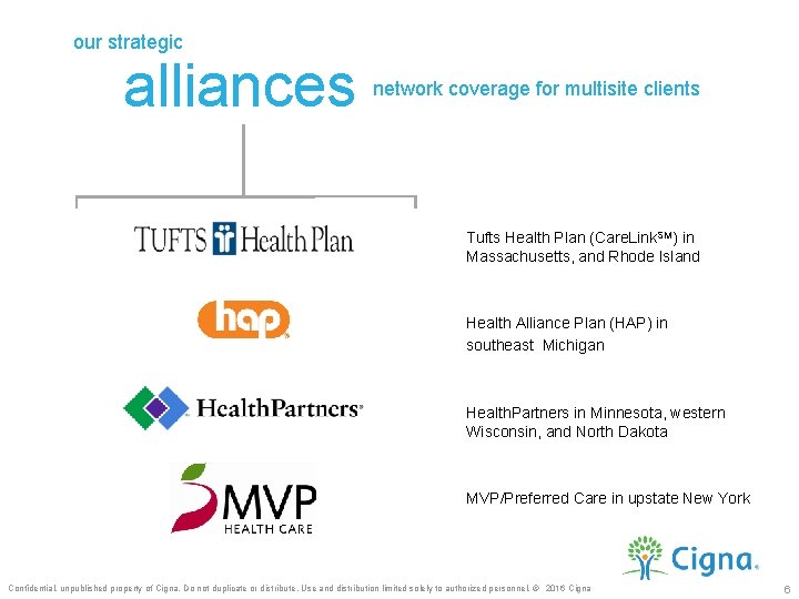 our strategic alliances network coverage for multisite clients Tufts Health Plan (Care. Link. SM)