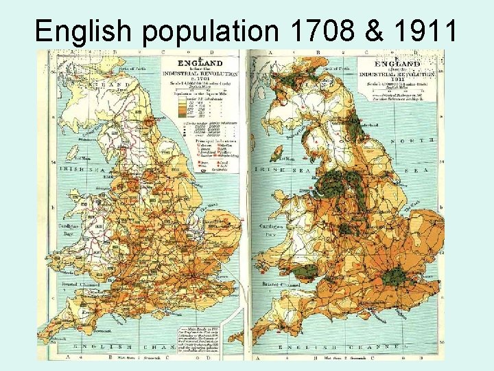 English population 1708 & 1911 