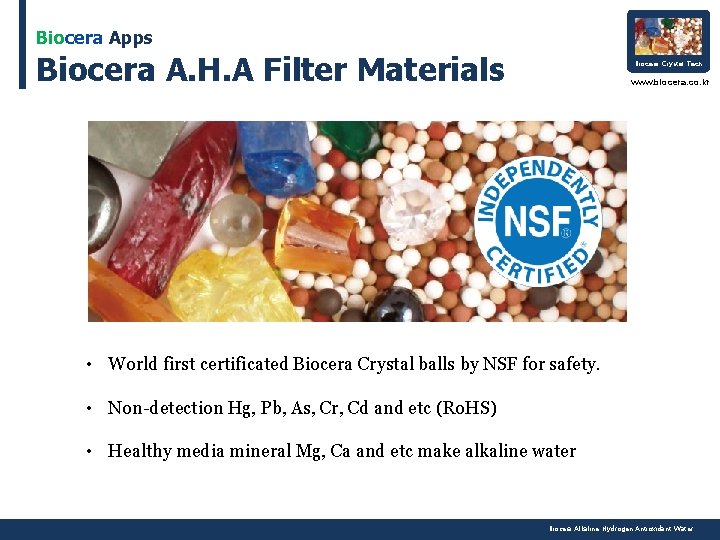 Biocera Apps Biocera A. H. A Filter Materials Biocera Crystal Tech www. biocera. co.