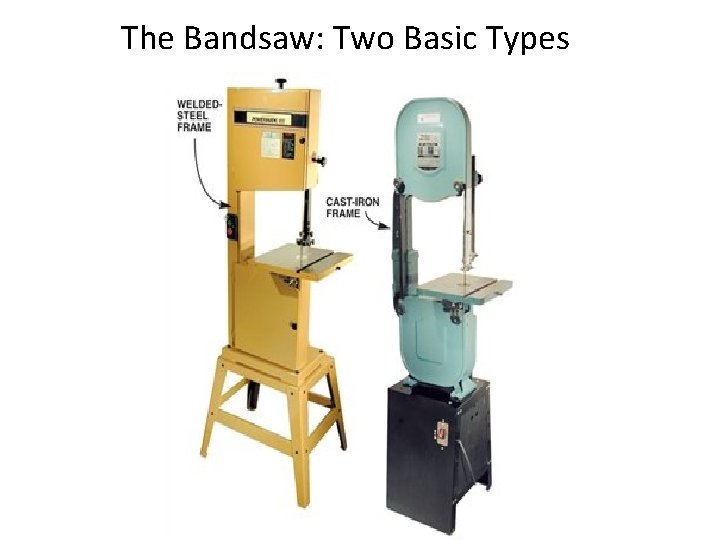 The Bandsaw: Two Basic Types 