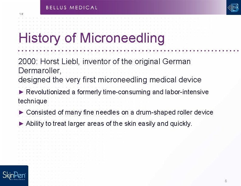 1. 6 History of Microneedling 2000: Horst Liebl, inventor of the original German Dermaroller,