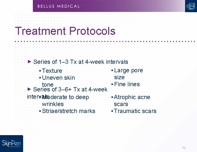 Treatment Protocols ► Series of 1– 3 Tx at 4 -week intervals • Large