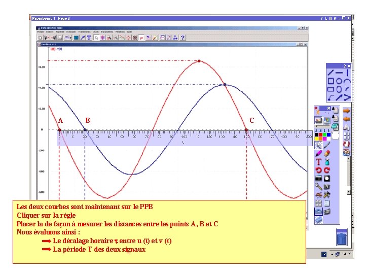 A B Les deux courbes sont maintenant sur le PPB Cliquer sur la règle,