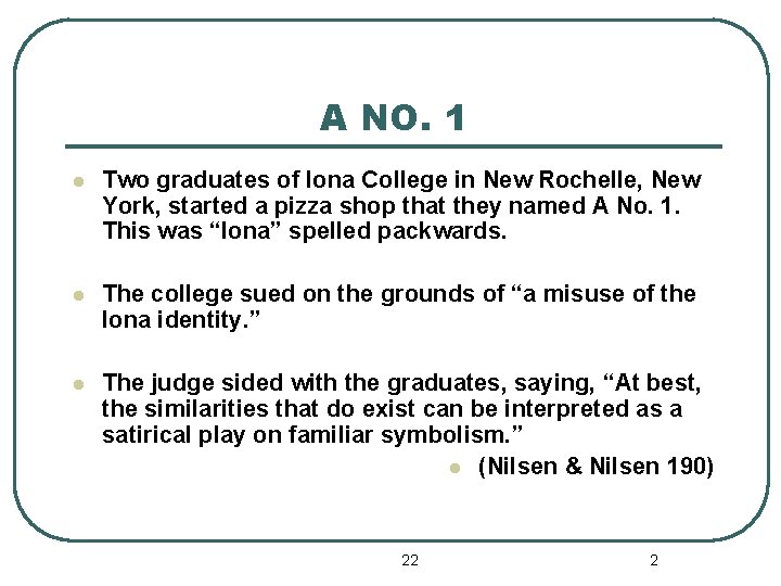 A NO. 1 l Two graduates of Iona College in New Rochelle, New York,
