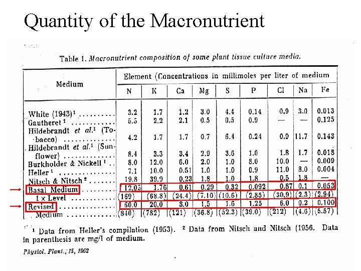 Quantity of the Macronutrient 
