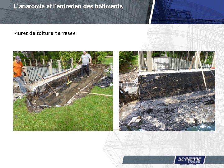 L’anatomie et l’entretien des bâtiments Muret de toiture-terrasse 