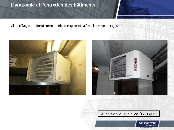 L’anatomie et l’entretien des bâtiments Chauffage – aérotherme électrique et aérotherme au gaz Durée