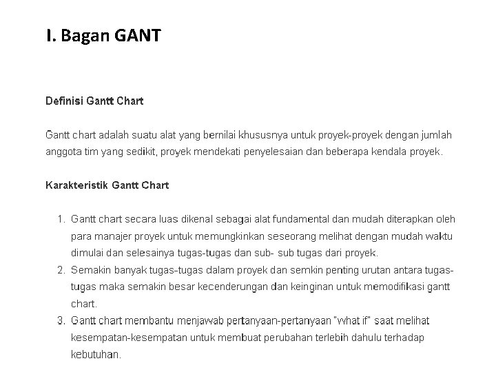 I. Bagan GANT 
