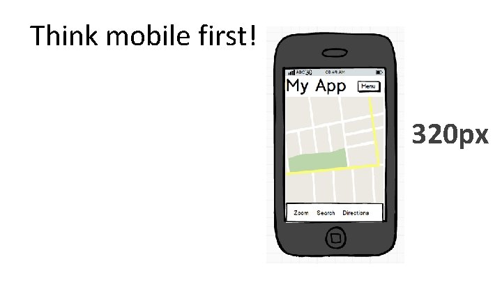 Think mobile first! 320 px 