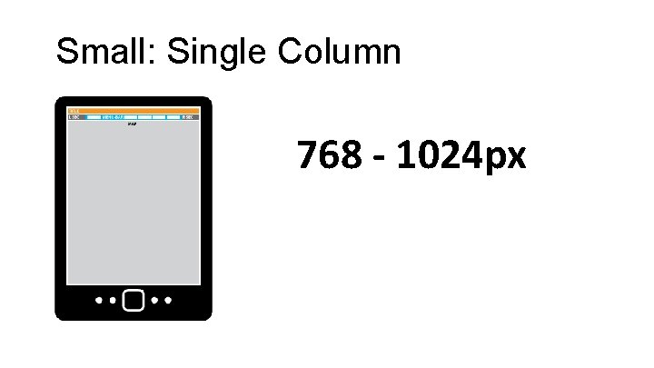 Small: Single Column 768 - 1024 px 