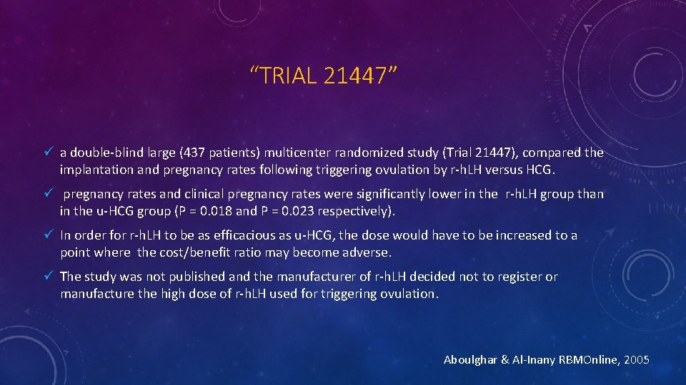 “TRIAL 21447” ü a double-blind large (437 patients) multicenter randomized study (Trial 21447), compared