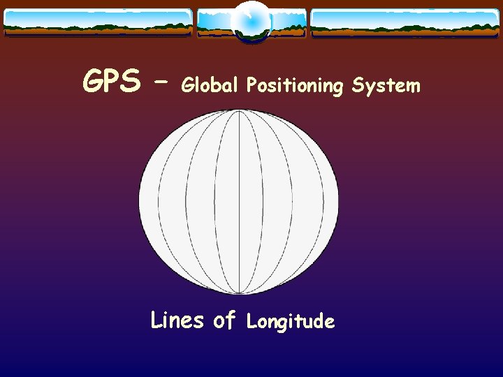 GPS – Global Positioning System Lines of Longitude 