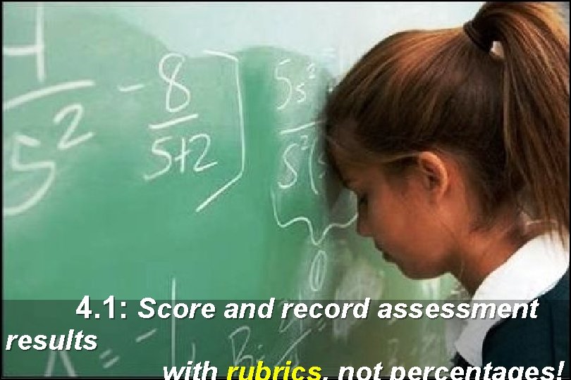 4. 1: Score and record assessment results 4. 1: Score and record assessment results