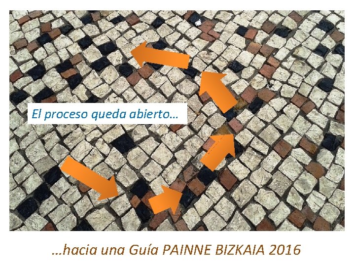 El proceso queda abierto… …hacia una Guía PAINNE BIZKAIA 2016 