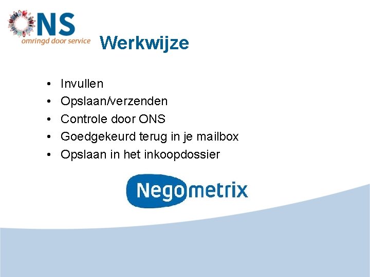 Werkwijze • • • Invullen Opslaan/verzenden Controle door ONS Goedgekeurd terug in je mailbox