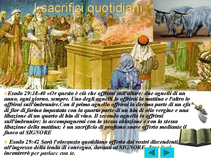 I sacrifici quotidiani l. Esodo 29: 38 -40 «Or questo è ciò che offrirai