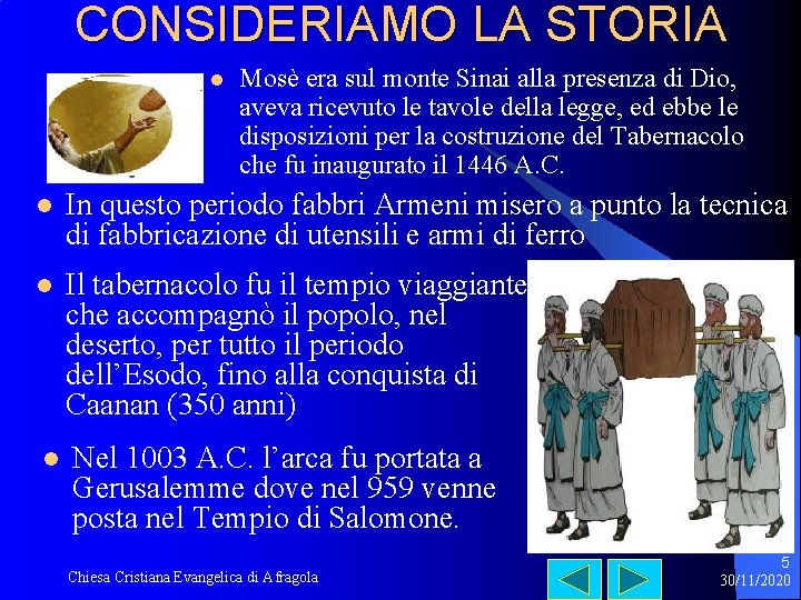 CONSIDERIAMO LA STORIA l Mosè era sul monte Sinai alla presenza di Dio, aveva