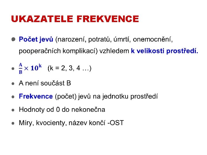 UKAZATELE FREKVENCE l 