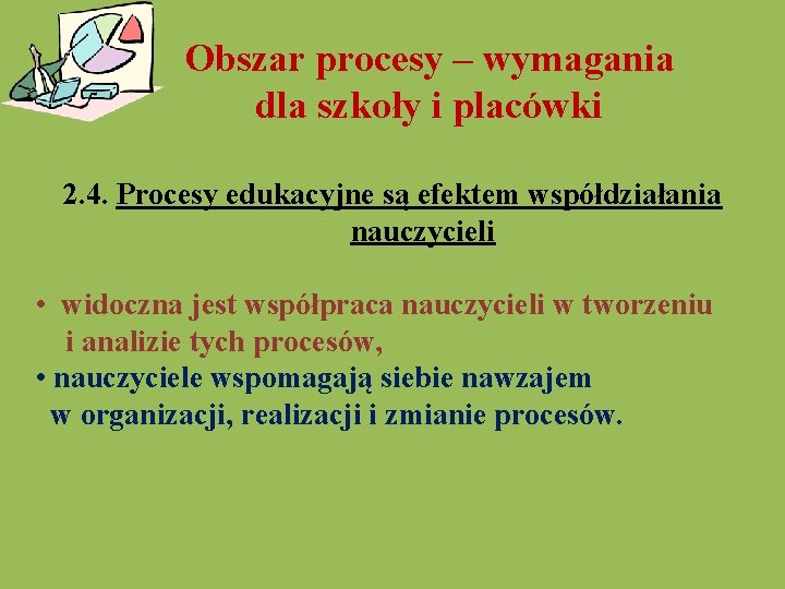 Obszar procesy – wymagania dla szkoły i placówki 2. 4. Procesy edukacyjne są efektem