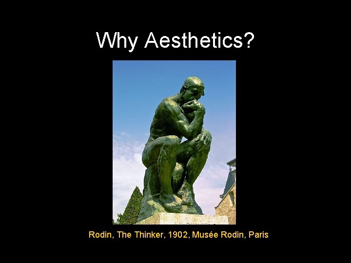 Why Aesthetics? Rodin, The Thinker, 1902, Musée Rodin, Paris 