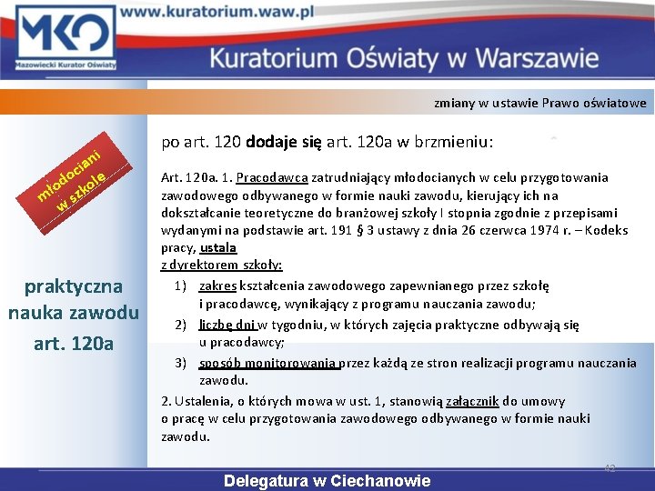 zmiany w ustawie Prawo oświatowe i n a ci e o od zkol ł