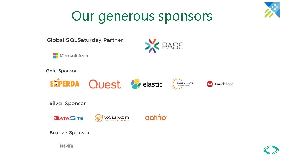 Our generous sponsors 