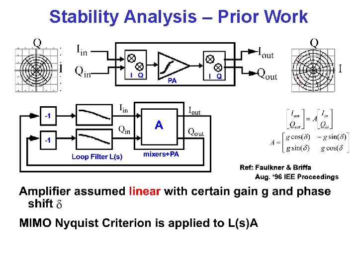 Stability Analysis – Prior Work 