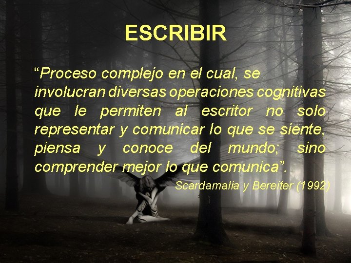 ESCRIBIR “Proceso complejo en el cual, se involucran diversas operaciones cognitivas que le permiten