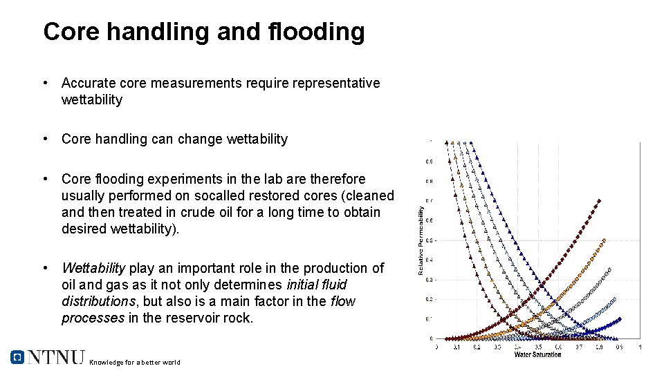 Core handling and flooding • Accurate core measurements require representative wettability • Core handling