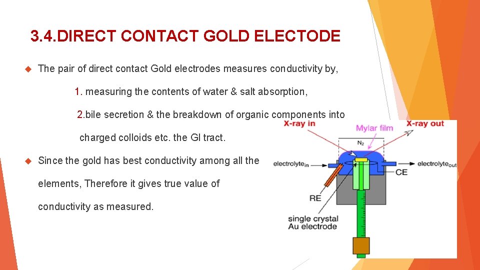 3. 4. DIRECT CONTACT GOLD ELECTODE The pair of direct contact Gold electrodes measures