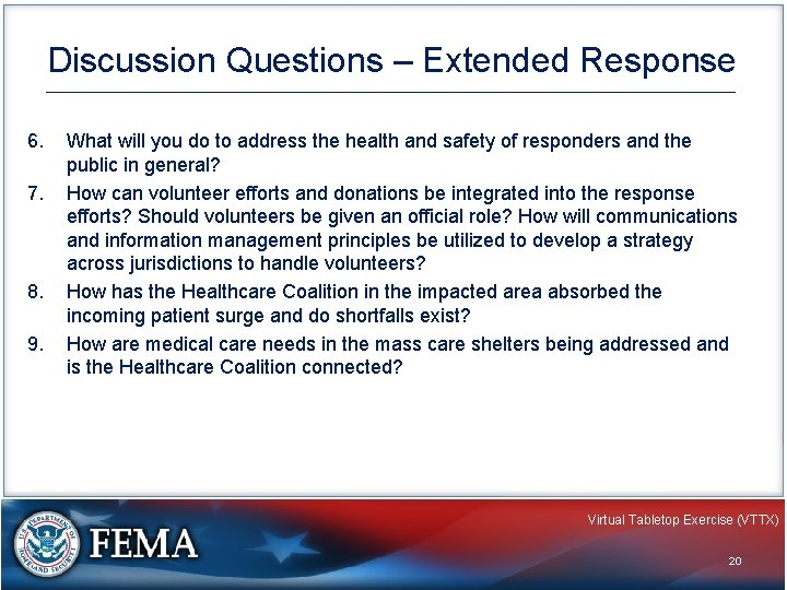 Discussion Questions – Extended Response 6. 7. 8. 9. What will you do to