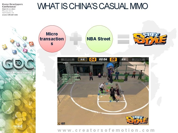 WHAT IS CHINA’S CASUAL MMO Micro transaction s NBA Street www. creatorsofemotion. com 