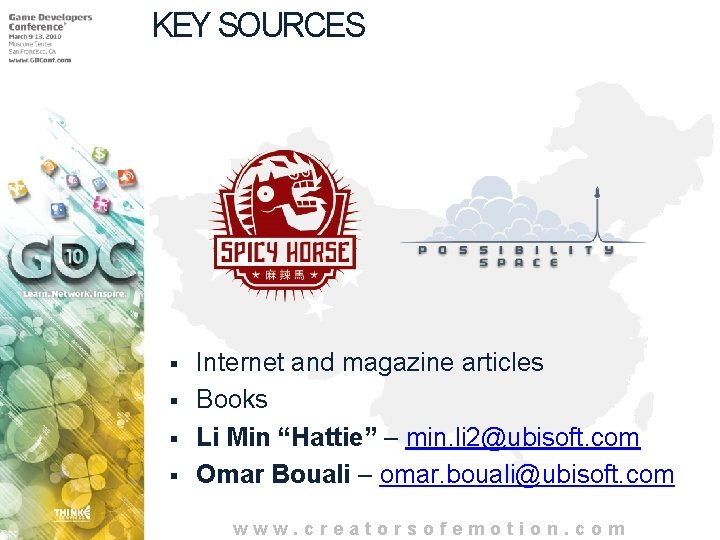 KEY SOURCES § § Internet and magazine articles Books Li Min “Hattie” – min.
