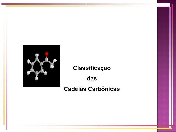 Classificação das Cadeias Carbônicas Classificação das Cadeias Carbônicas