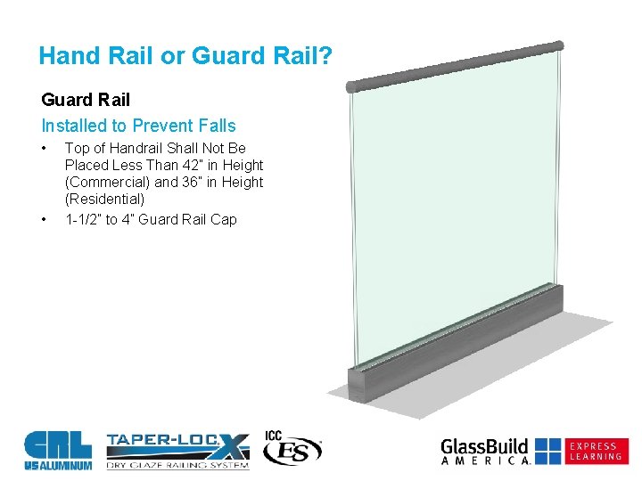 Hand Rail or Guard Rail? Guard Rail Installed to Prevent Falls • • Top