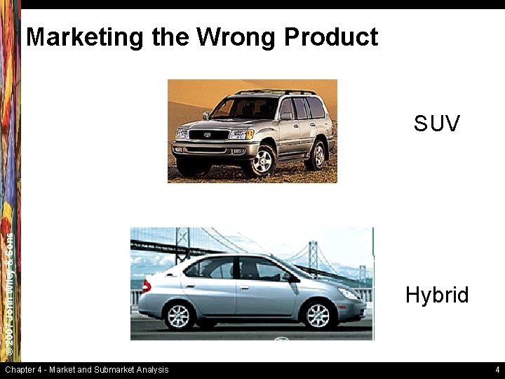 Marketing the Wrong Product © 2007 John Wiley & Sons SUV Chapter 4 -