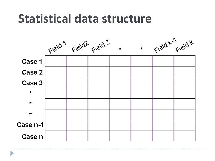 Statistical data structure d 1 l e i F Case 1 Case 2 Case