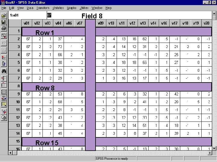 Field 8 Row 1 Row 8 Row 15 