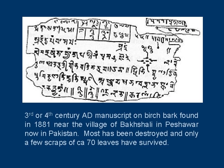 3 rd or 4 th century AD manuscript on birch bark found in 1881