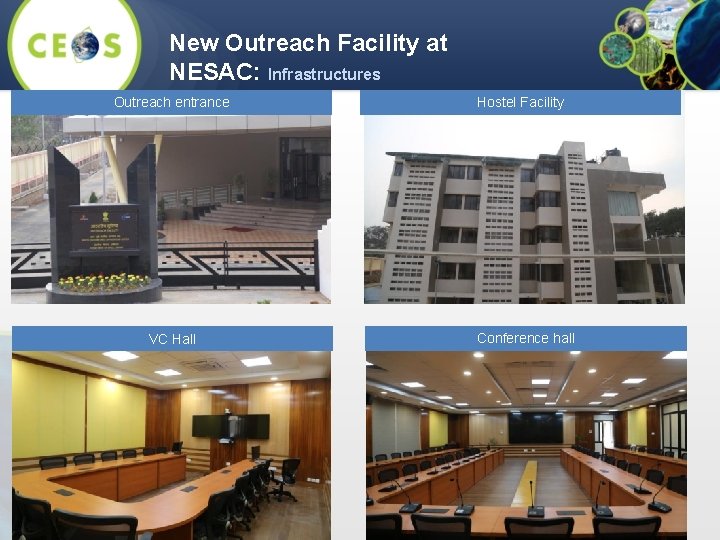 New Outreach Facility at NESAC: Infrastructures Outreach entrance VC Hall Hostel Facility Conference hall