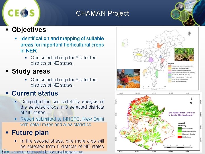 CHAMAN Project § Objectives § Identification and mapping of suitable areas for important horticultural