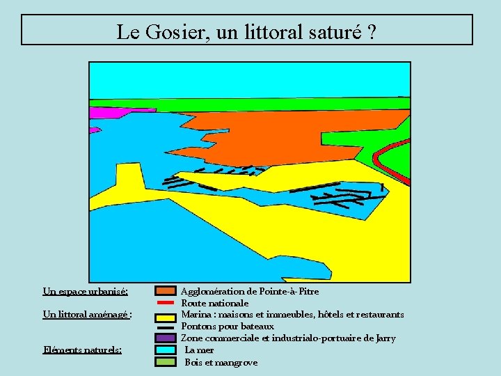 Le Gosier, un littoral saturé ? Un espace urbanisé: Un littoral aménagé : Eléments