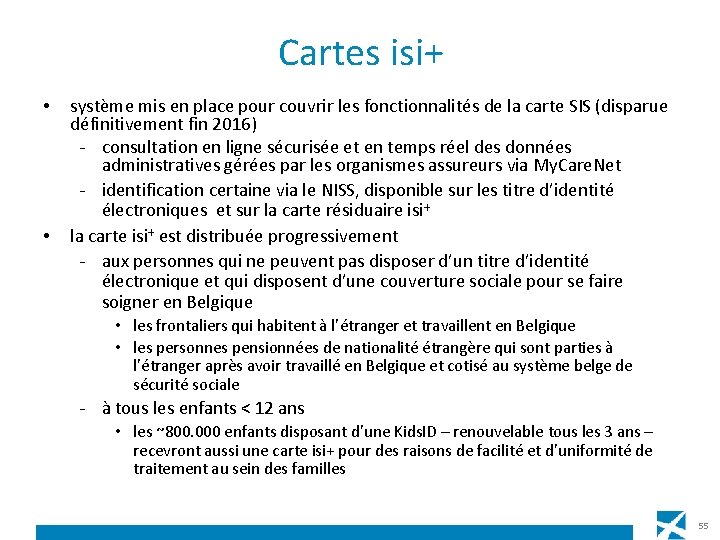 Cartes isi+ • • système mis en place pour couvrir les fonctionnalités de la