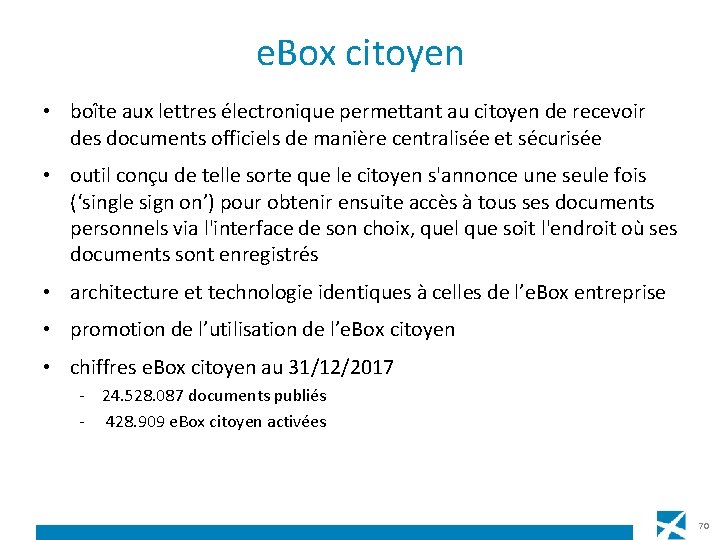 e. Box citoyen • boîte aux lettres électronique permettant au citoyen de recevoir des