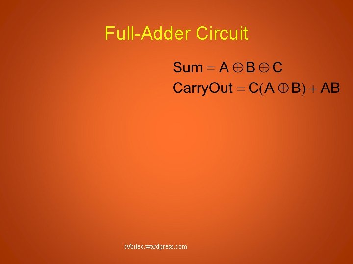 Full-Adder Circuit svbitec. wordpress. com 