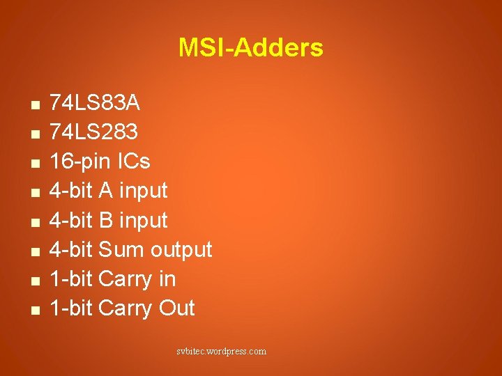 MSI-Adders n n n n 74 LS 83 A 74 LS 283 16 -pin