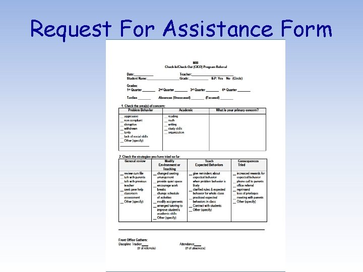 Request For Assistance Form 