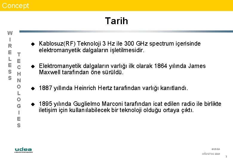 Concept Tarih W I R E L E S S T E C H