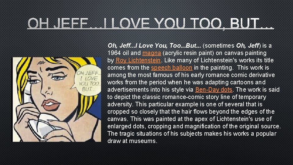 OH JEFF…I LOVE YOU TOO, BUT… Oh, Jeff. . . I Love You, Too.
